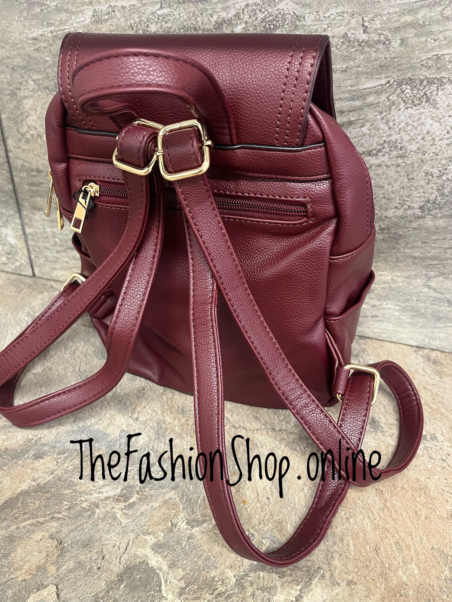 Sammy wine faux leather backpack
