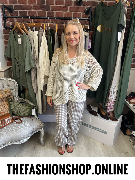 Nina beige three way knitted top 8-18
