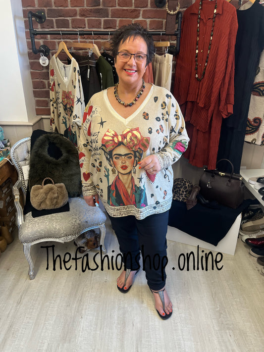 Frida hearts long sleeve shimmer top 18-24