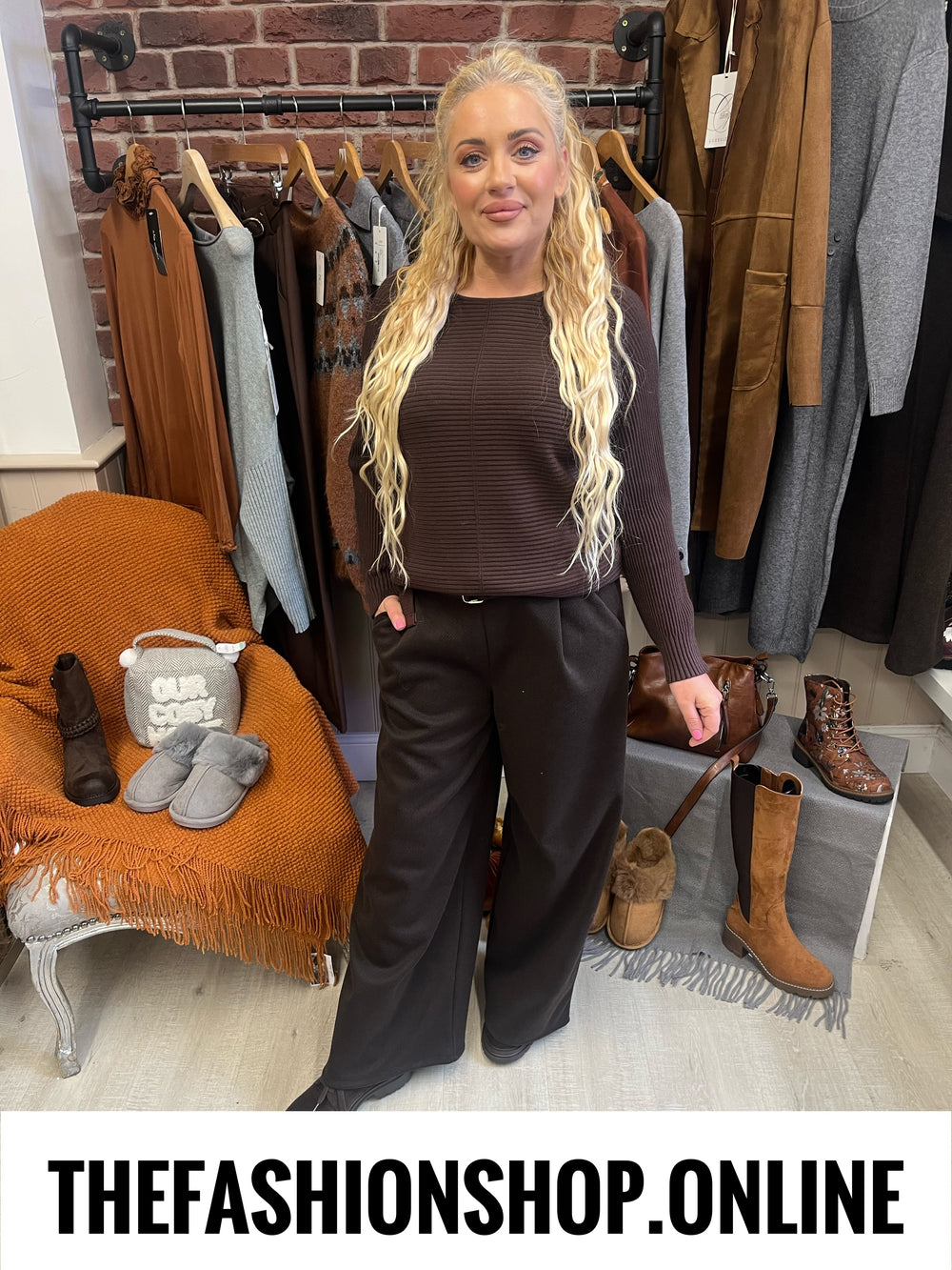 Libby brown ribbed jumper 8-16
