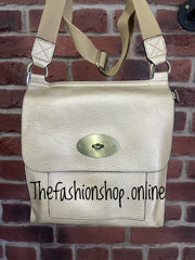 Large Gold messenger bag