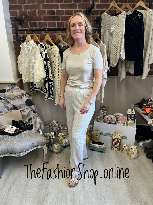 Jessie beige scoop neck t shirt 8-14