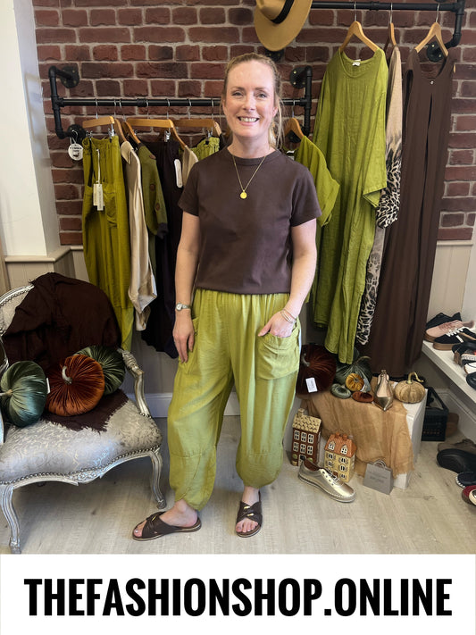 Jessie olive tulip hem trousers 12-20