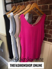 Plus size hot pink quality round neck vest 18-24