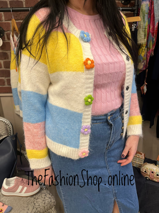 Hayley wool mix striped cardigan 8-14