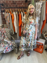 Florence cream floral dress 8-16