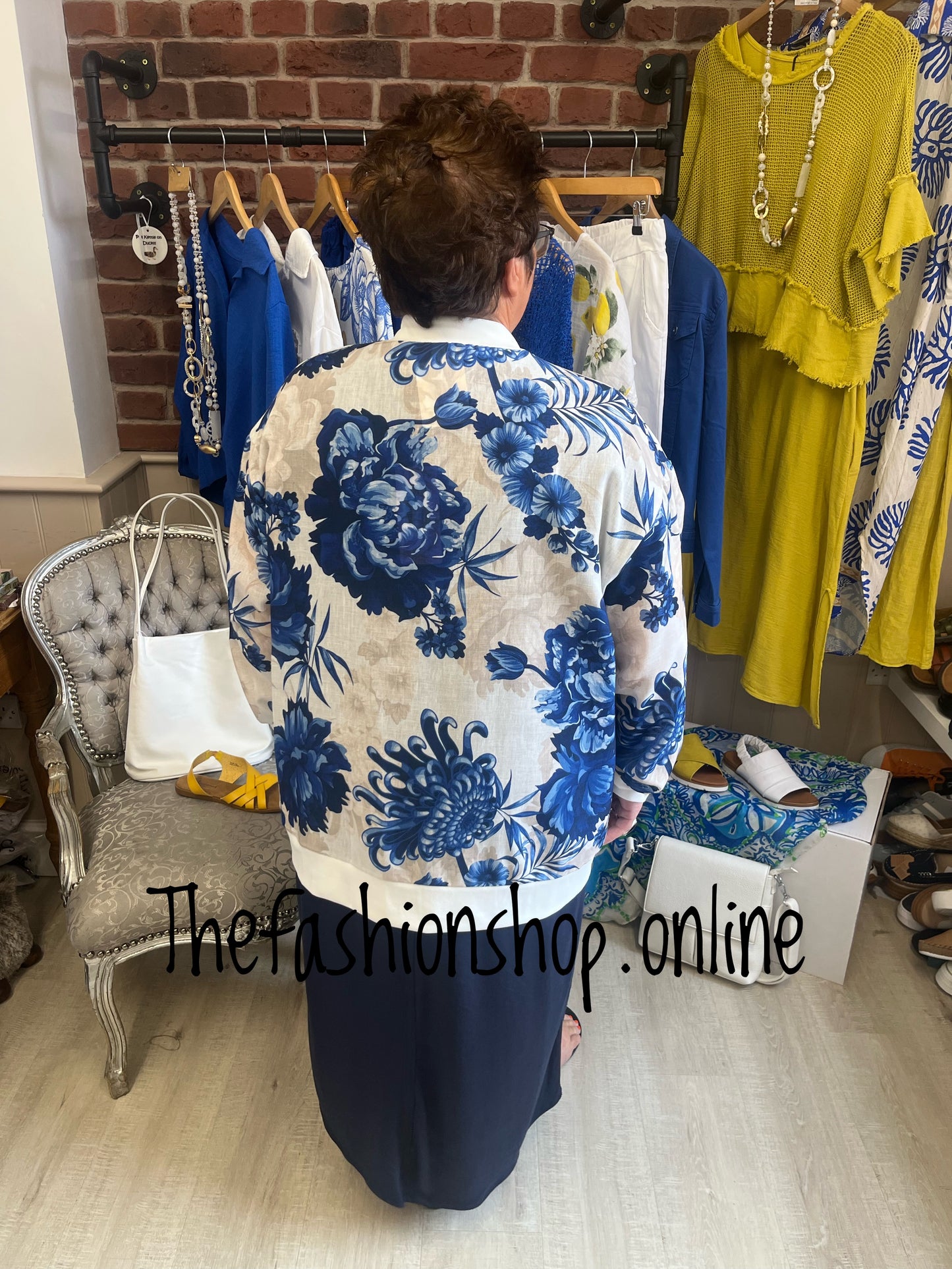 Poppy navy and cream lightweight jacket 16-20