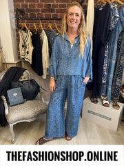 Heidi denim blue paisley trousers 8-14