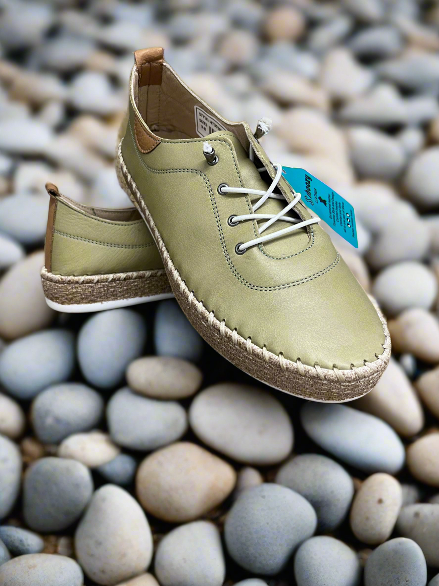 Ivy khaki leather pump sizes 4-8 (37-41)