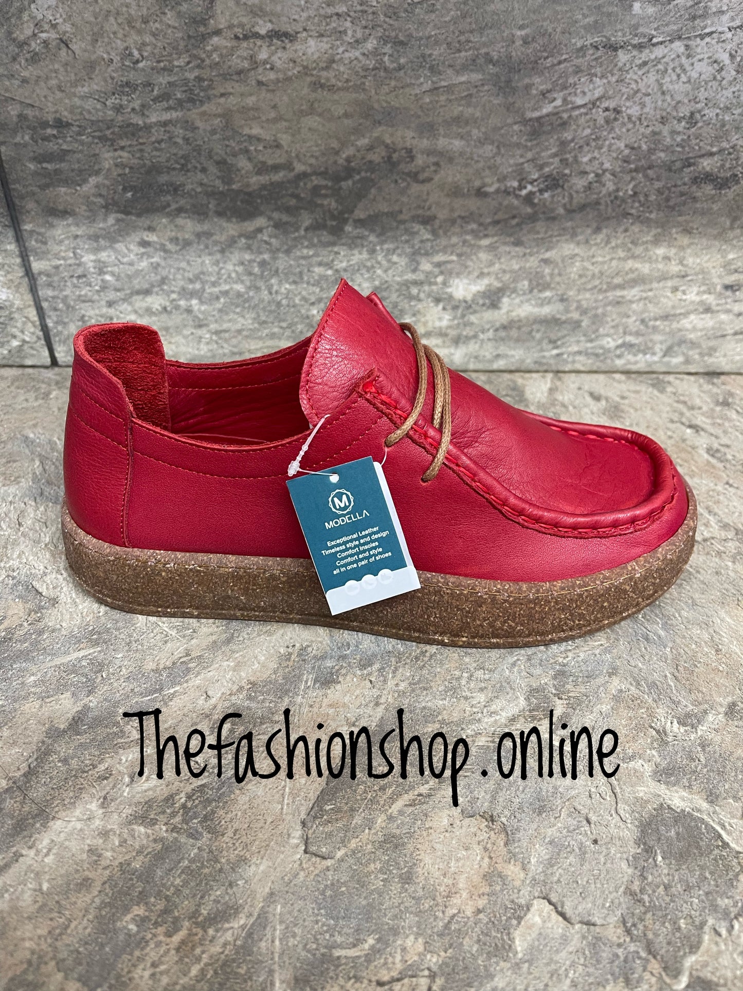 Modella Camden red leather shoes sizes 4-8 (37-41)