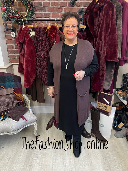 Milan Brown Longline Waistcoat 8-20