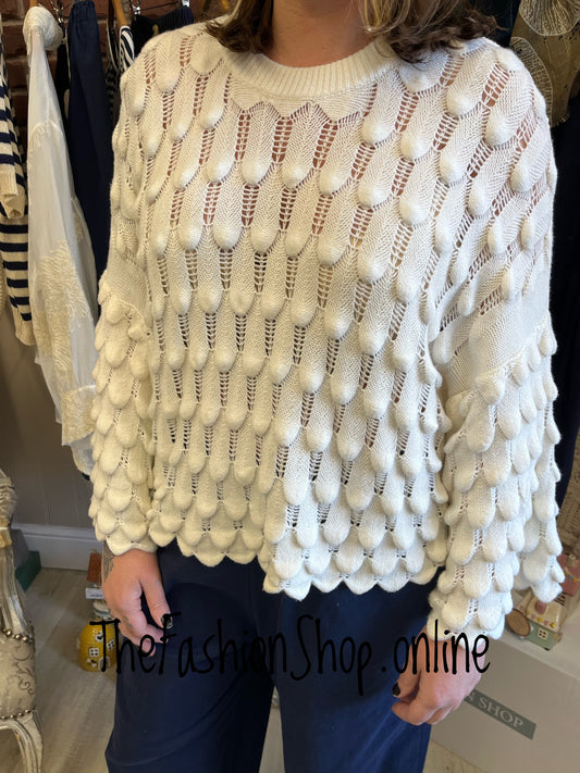 Eloise cream petal jumper 8-16