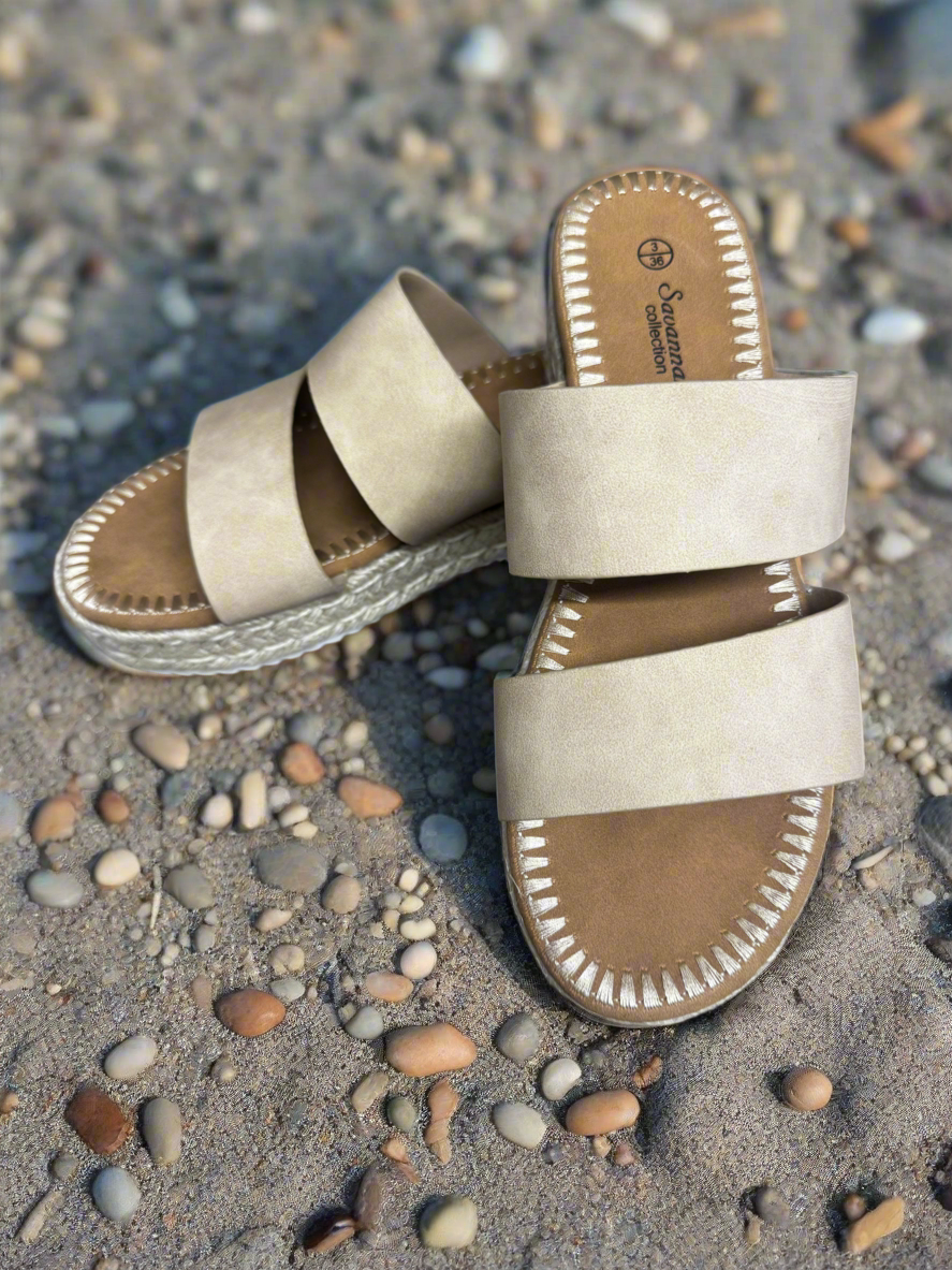 Libby beige slip on mule sizes 3-8 (36-41)