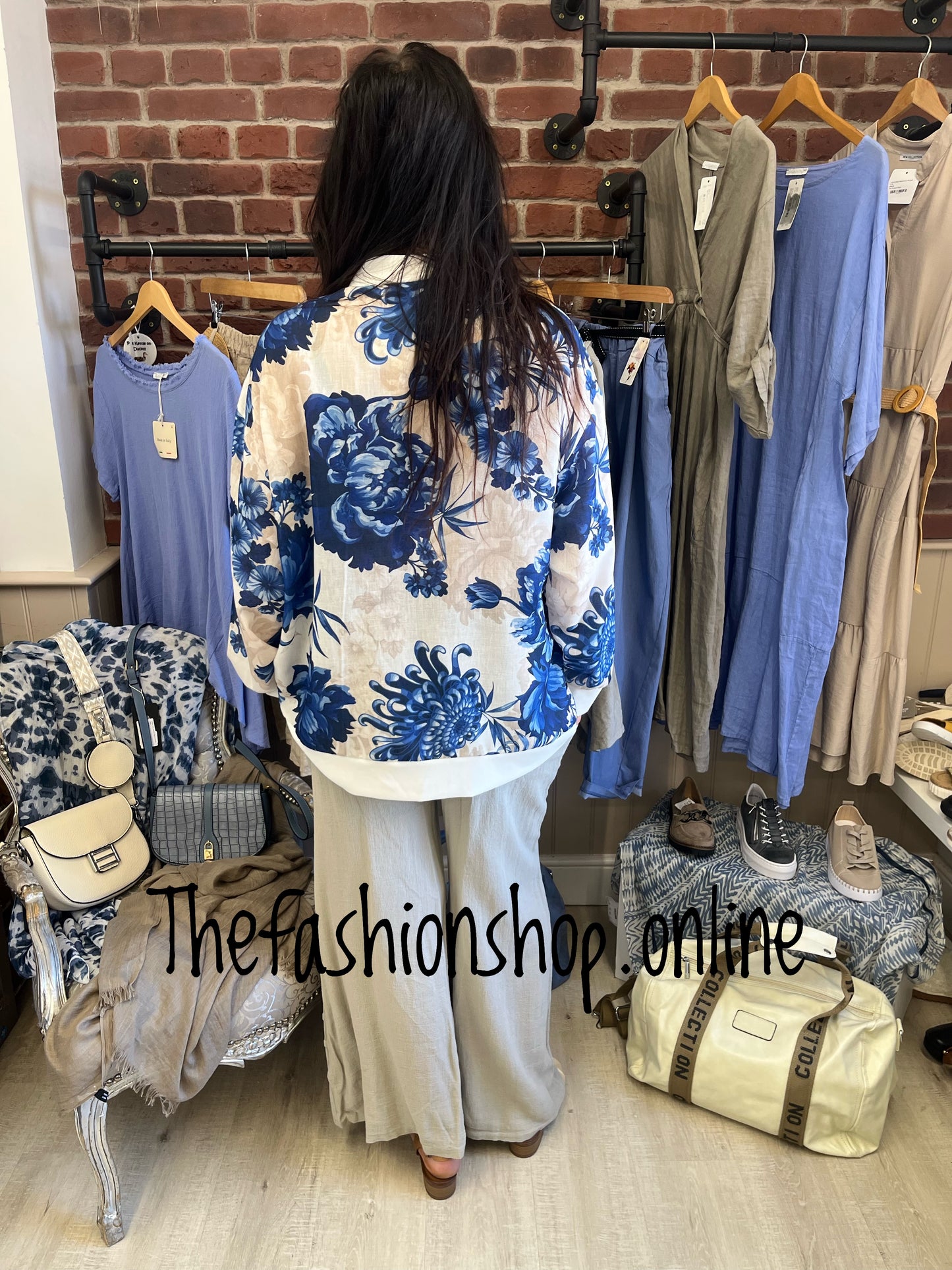 Poppy navy and cream lightweight jacket 16-20