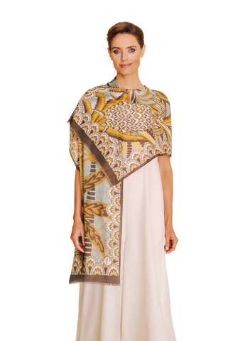 Powder Patterned Palms Scarf