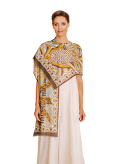 Powder Patterned Palms Scarf