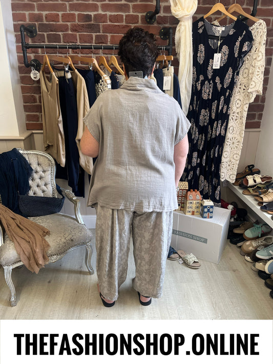 Marlene mocha linen mix drape jacket 14-22