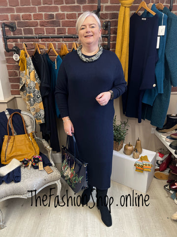 Erika Navy Knitted Dress 14-22