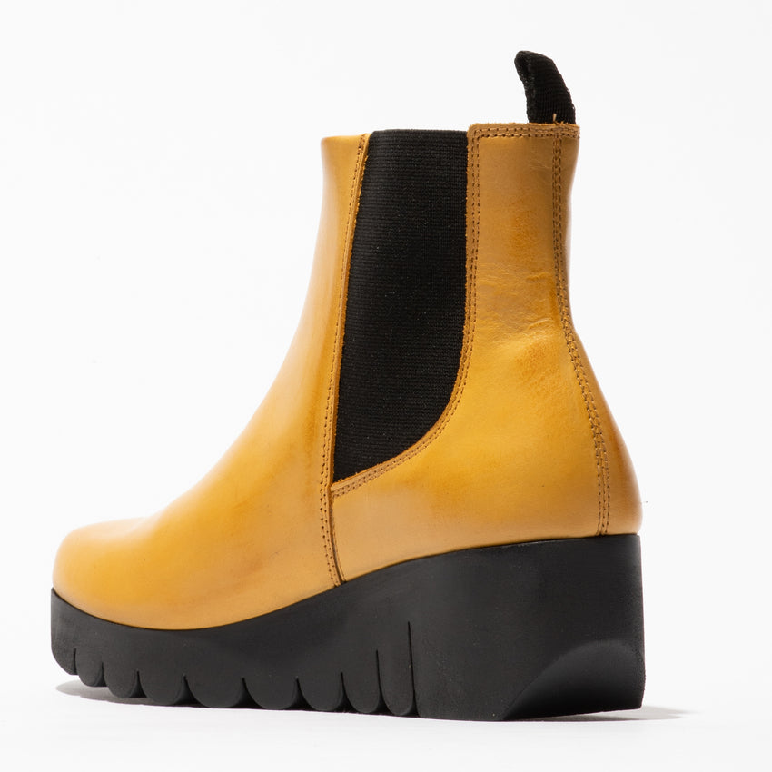 Fly of London Vaze Burn mustard leather Chelsea boot sizes 4-8