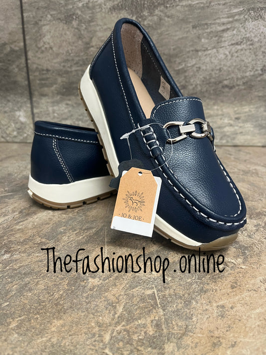 Jo & Joe dark blue leather loafer sizes 4-8 (37-41)