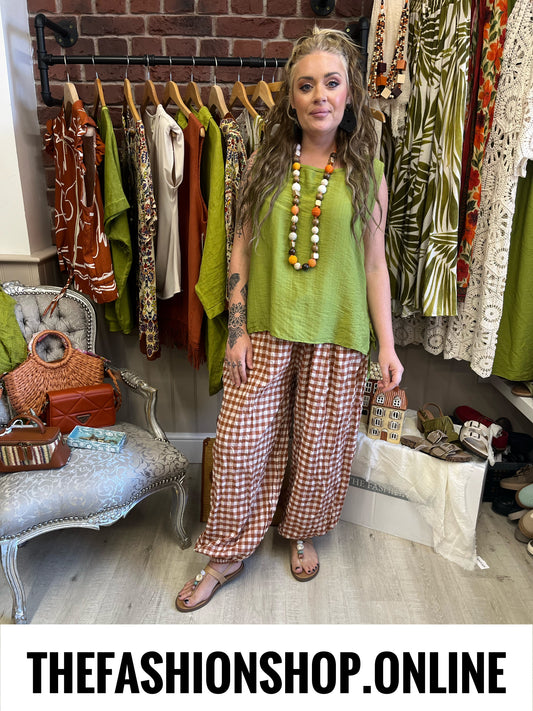 Zuri olive side tie top 8-14