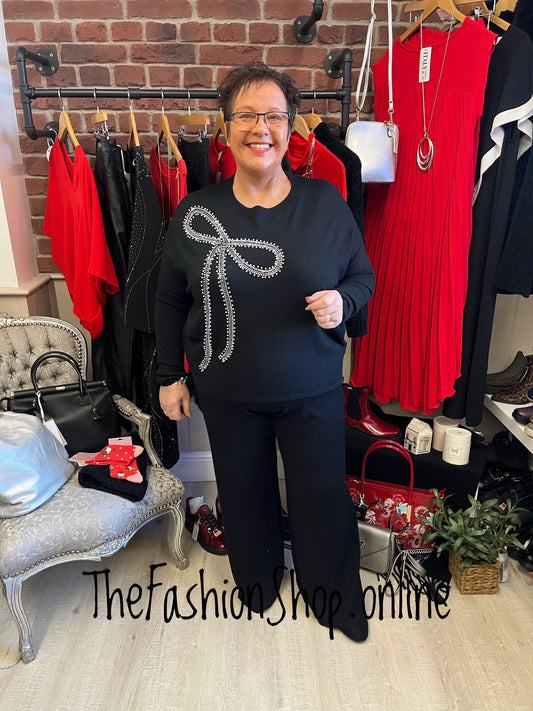 Joanna diamante bow wool mix jumper 12-20