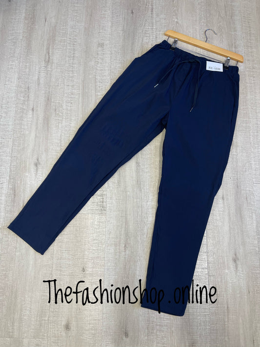 Navy stretchy sized trousers sizes 10-22