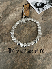 Jess & Lou silver stretch heart bracelet