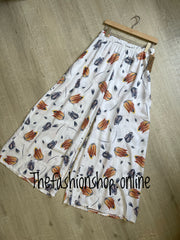 Polly white linen mix wide leg trousers 10-16