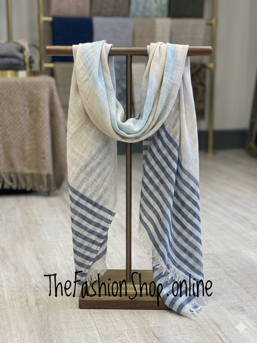 Blue stripes scarf