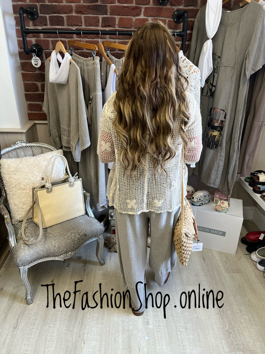 Hayley mocha linen mix enzyme wash trousers 10-16