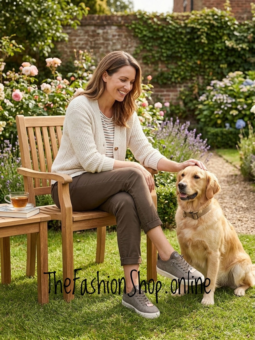 Jana stone vegan step in trainers sizes 4-8 (37-42)