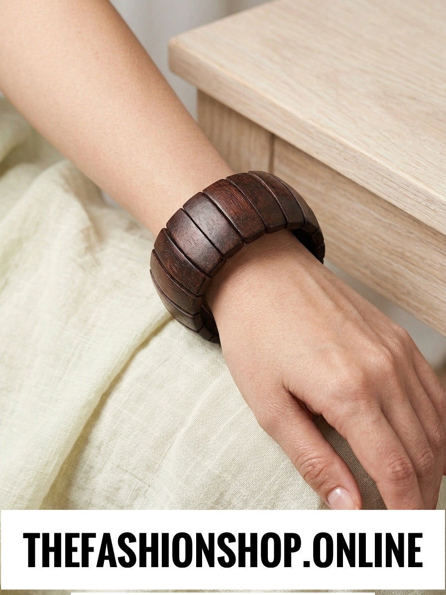 Sienna Curve  Wooden Elasticated Bracelet
