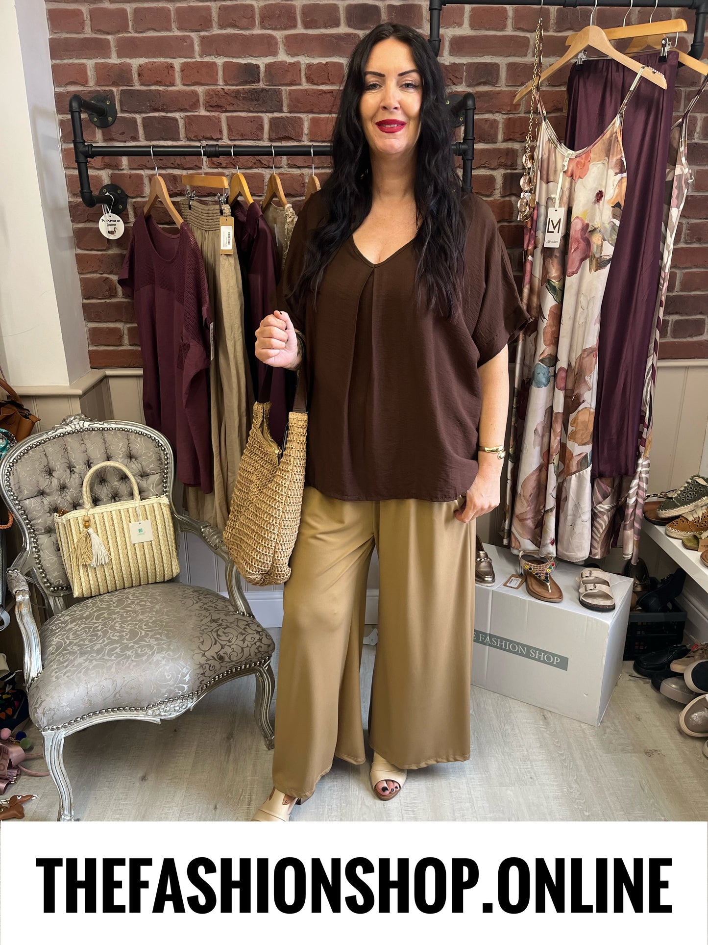Melissa camel wide leg trousers 16-24