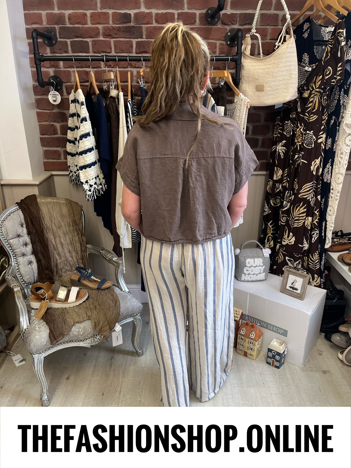 Lizzy brown cropped linen jacket 8-14
