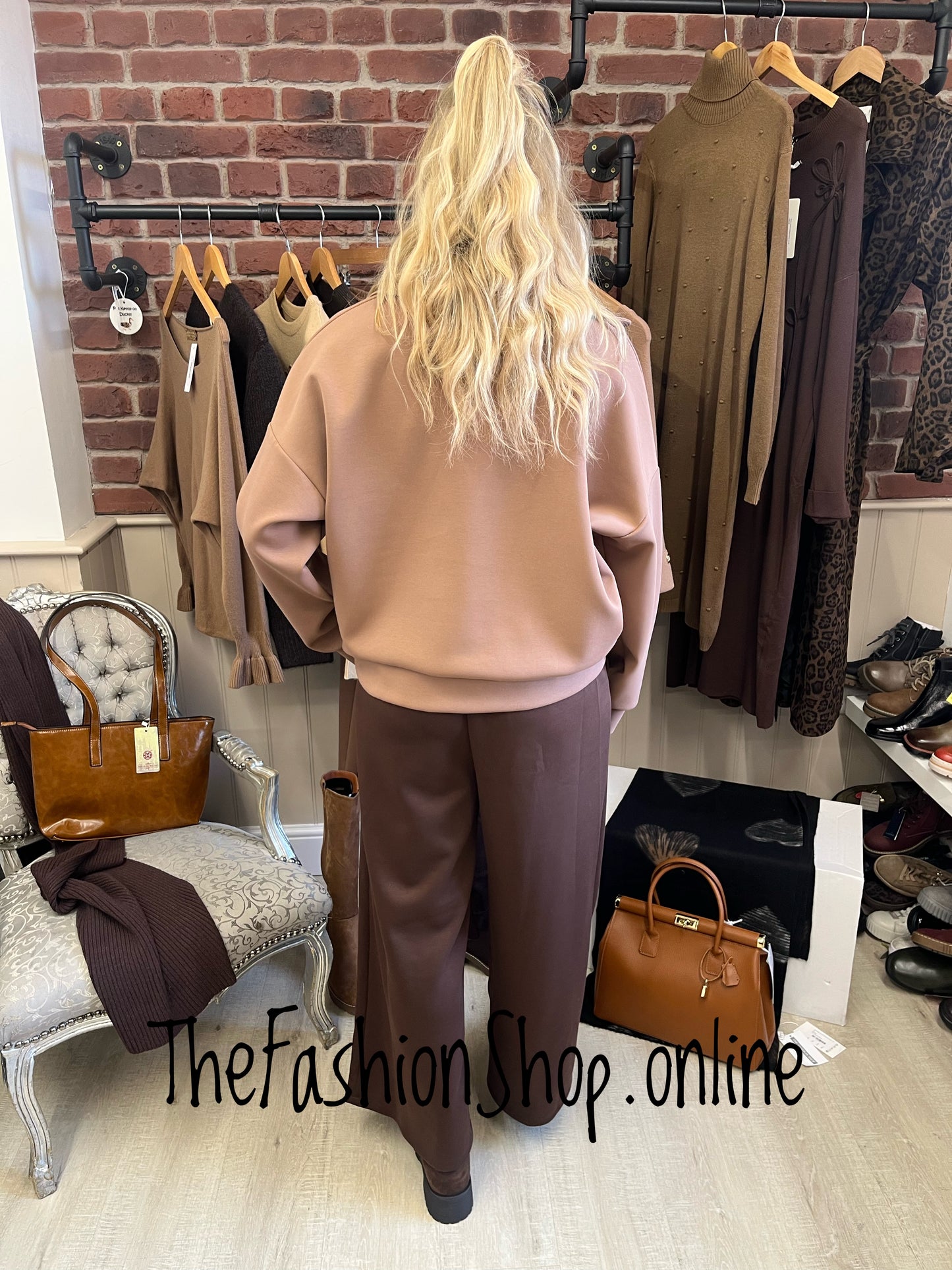 Zena Camel Collared Sweatshirt 8-14