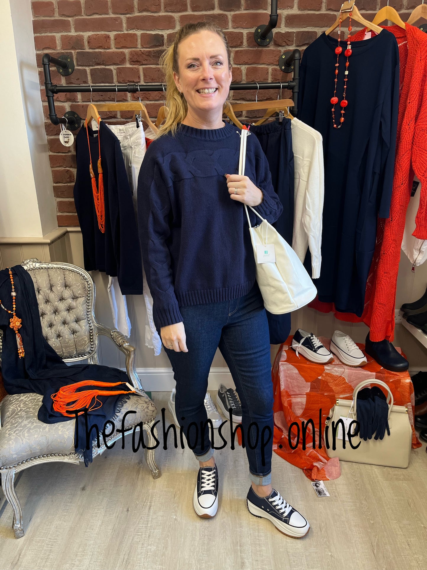 Stacey navy jumper 8-14