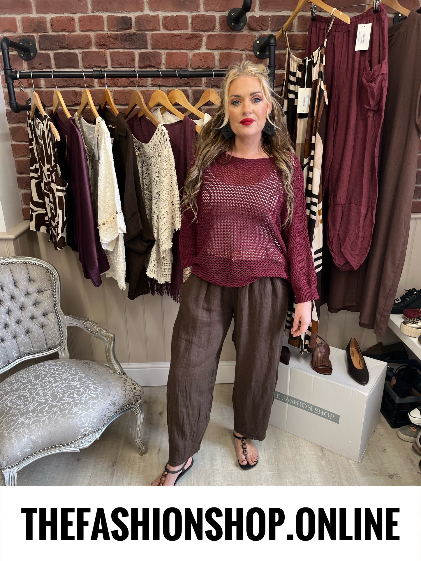 Nina mulberry three way knitted top 8-18