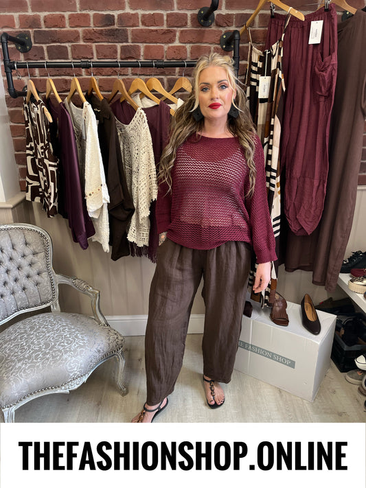 Nina mulberry three way knitted top 8-18