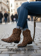 Betsy leopard print cowboy boot sizes 3-8 (36-41)