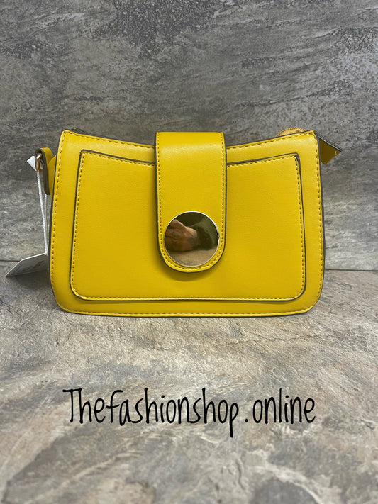 Mustard small disc bag with two straps