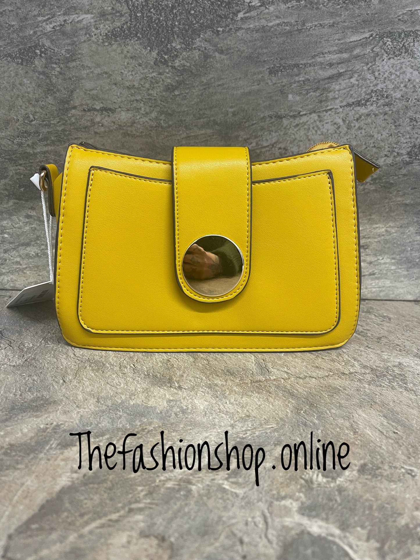 Mustard small disc bag with two straps