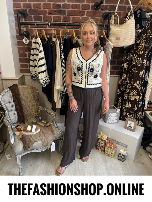 Chloe cream knitted waistcoat 8-12