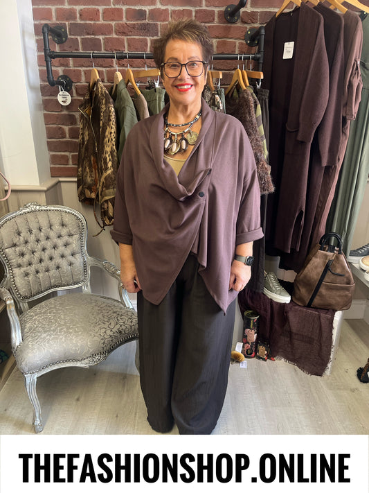 Annie brown drape jacket 14-22