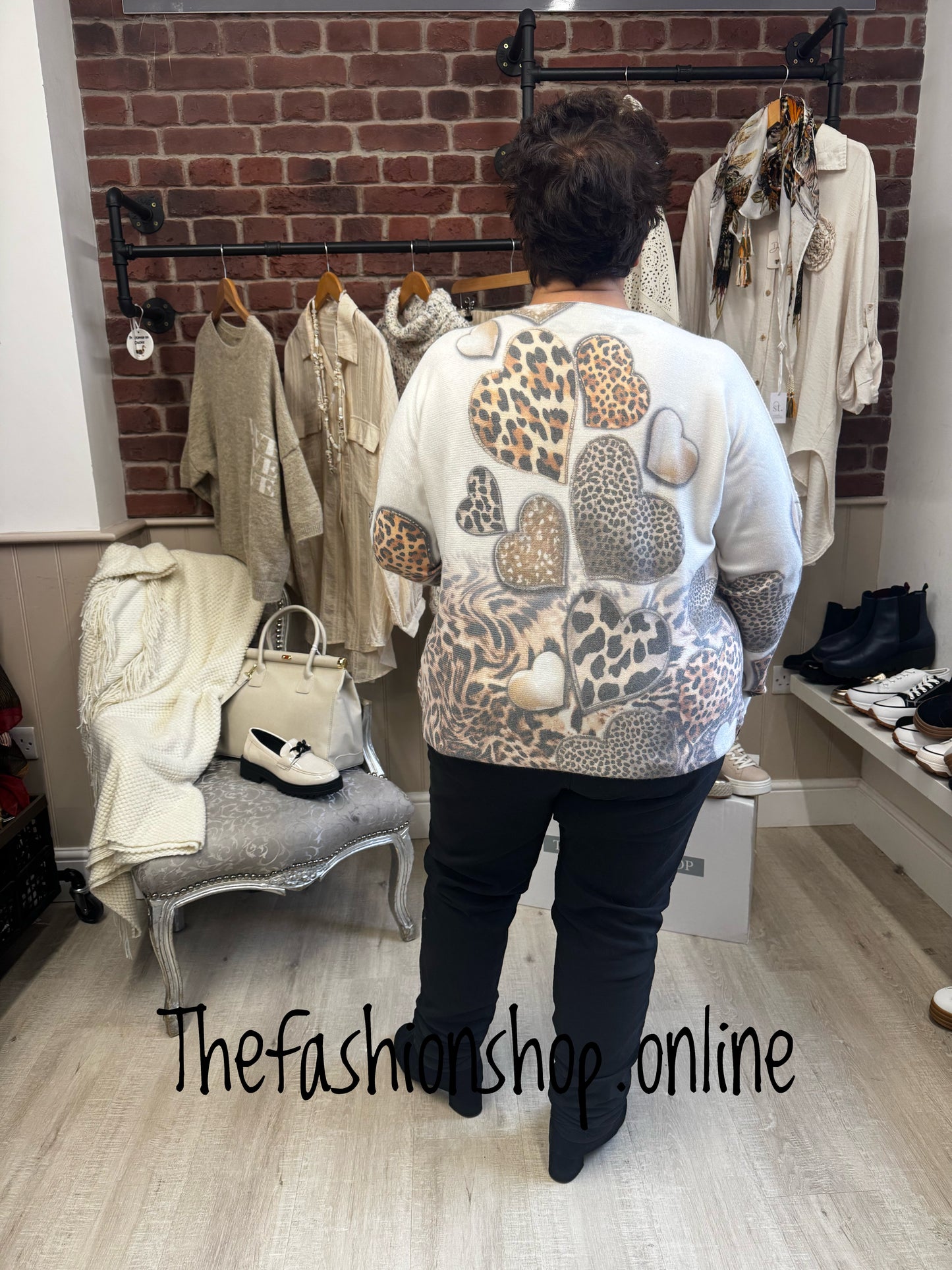 Tia leopard hearts jumper 14-22