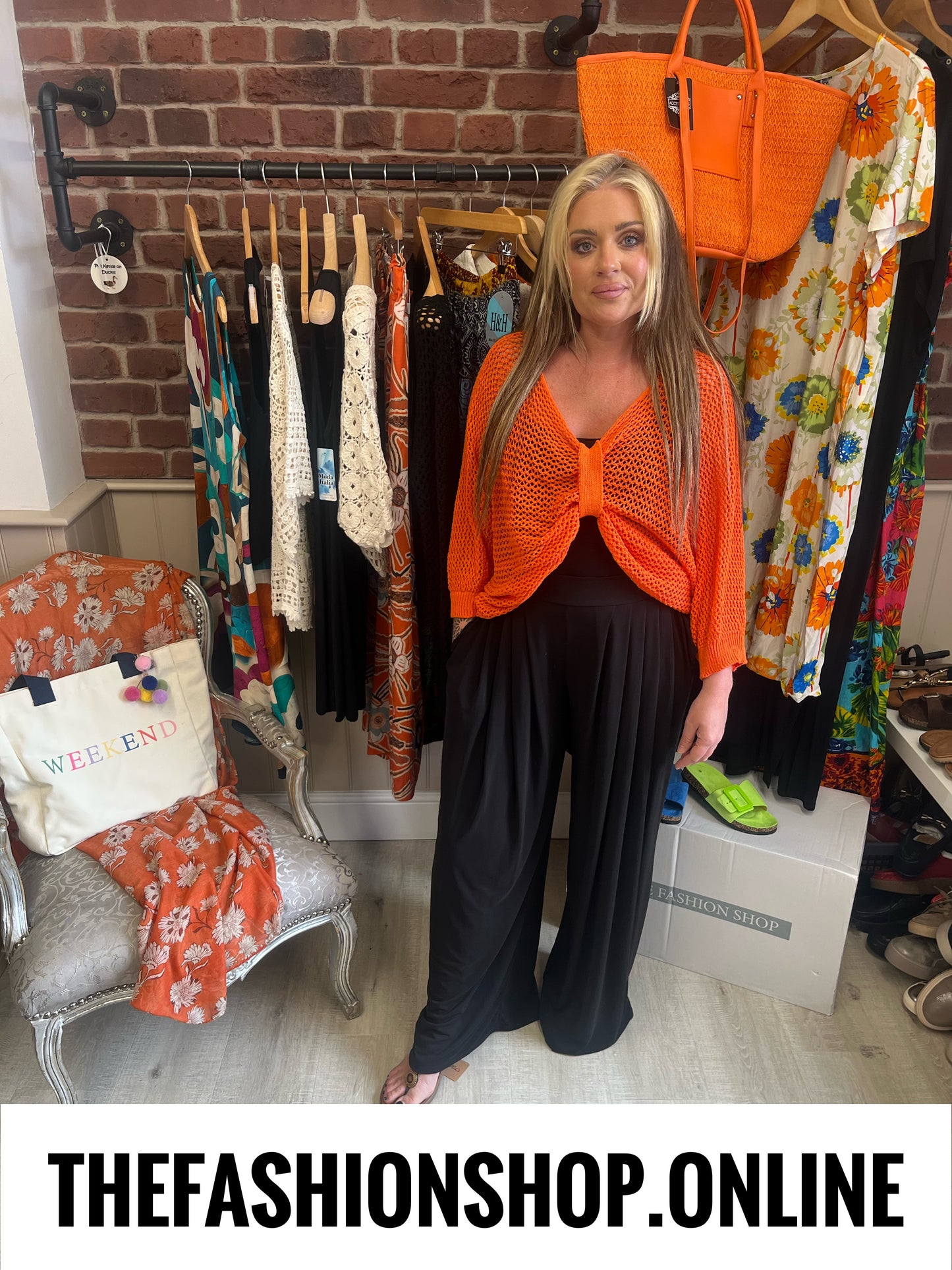 Nina orange three way knitted top 8-18