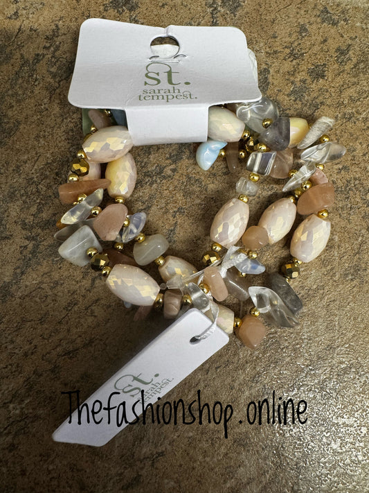 Sarah Tempest pink mix beaded bracelet