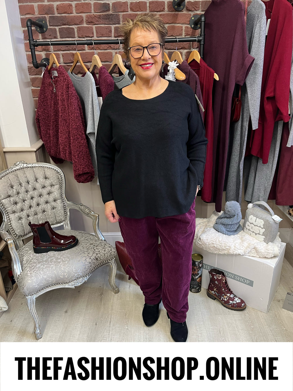 Maria mulberry jumbo cord trousers 12-20