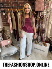 Darcie wine draped neck top 8-14