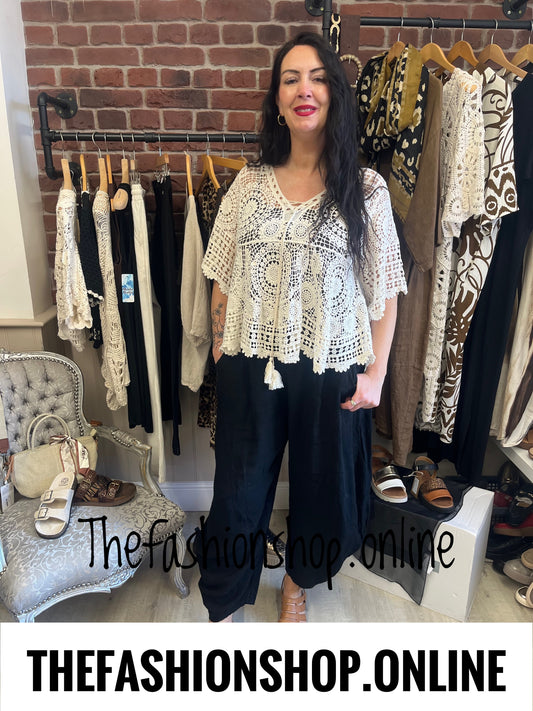 Alex cream crochet top 12-16